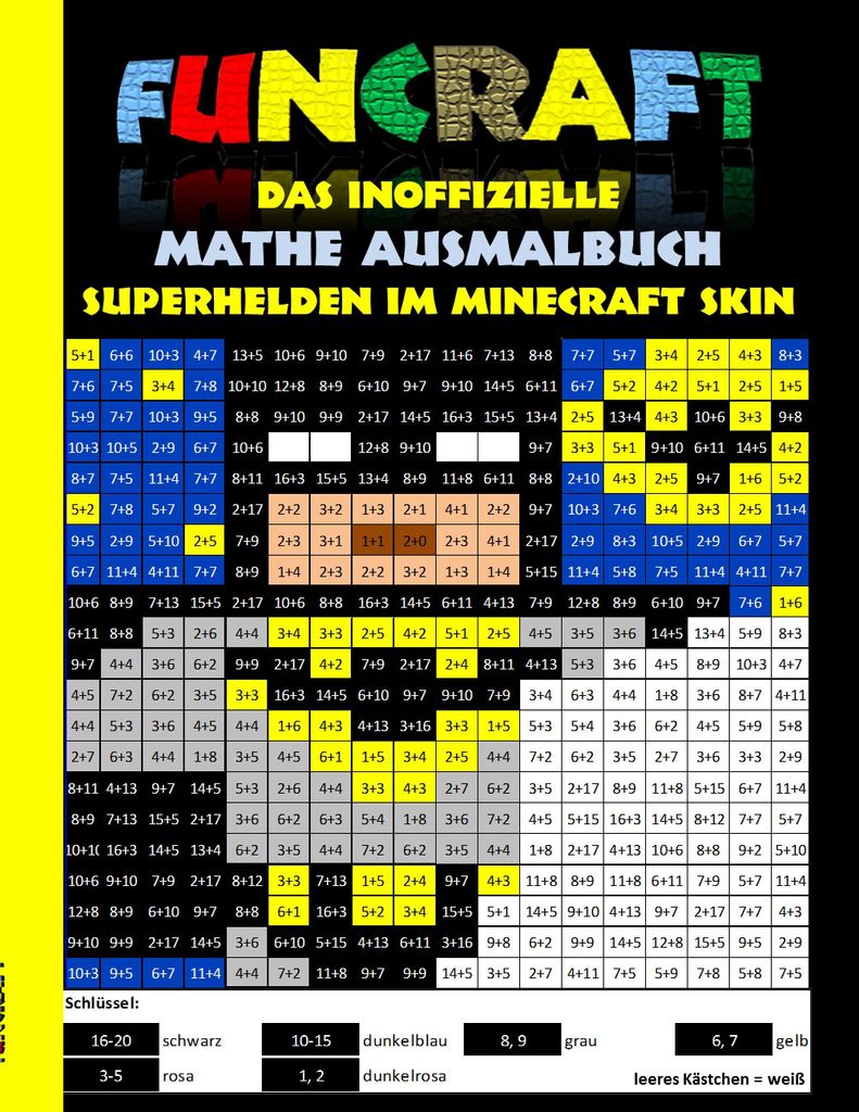 Funcraft - Das inoffizielle Mathe Ausmalbuch: Superhelden Produktbild 