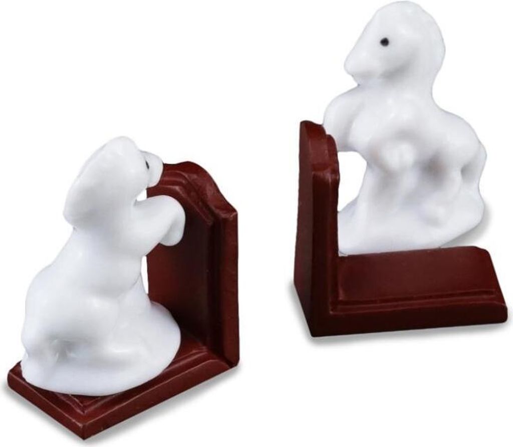 Miniatur Buchstützen Pferd – Reutter, dunkle Pferde-Deko