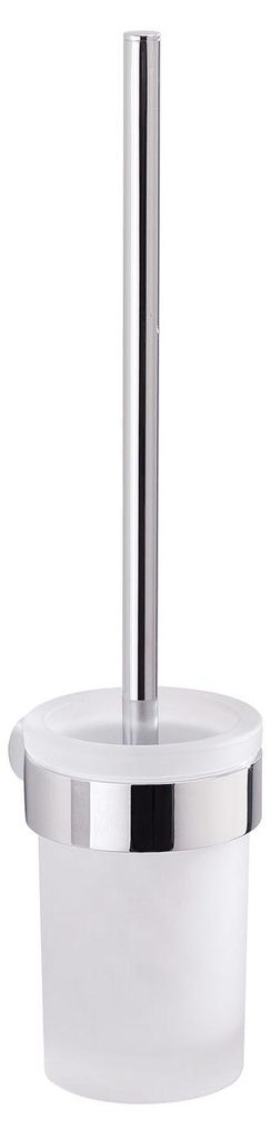 Wand-WC-Bürste chrom mit satiniertem Glas, Wandmontage, Borstenkopf, Maße 37x8,4x10,4 cm, Palazzo
