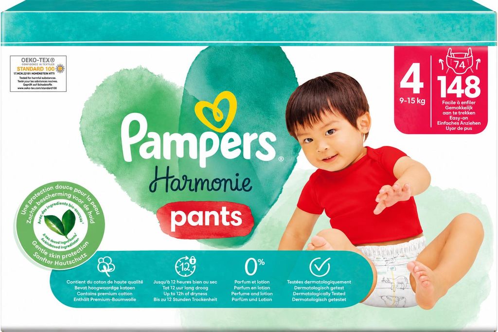 Pampers Harmonie Pants Größe 4 – 148 Windelhosen – 9 kg–15 Produktbild 