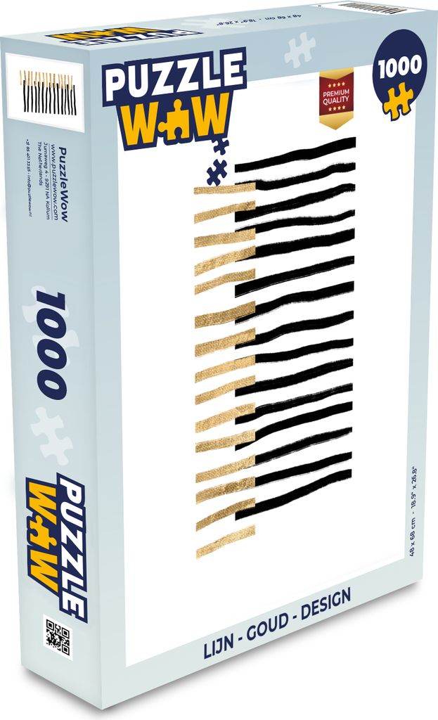 MuchoWow Puzzle 1000 Teile Linie - Gold - Gestaltung - Spielzeug - Alt und Jung - Spiele - Puzzeln