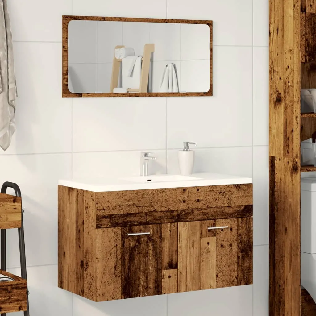 Mobile Lavabo 90x38,5x46 in Legno di Recupero - Arredo Bagno Vintage - 3