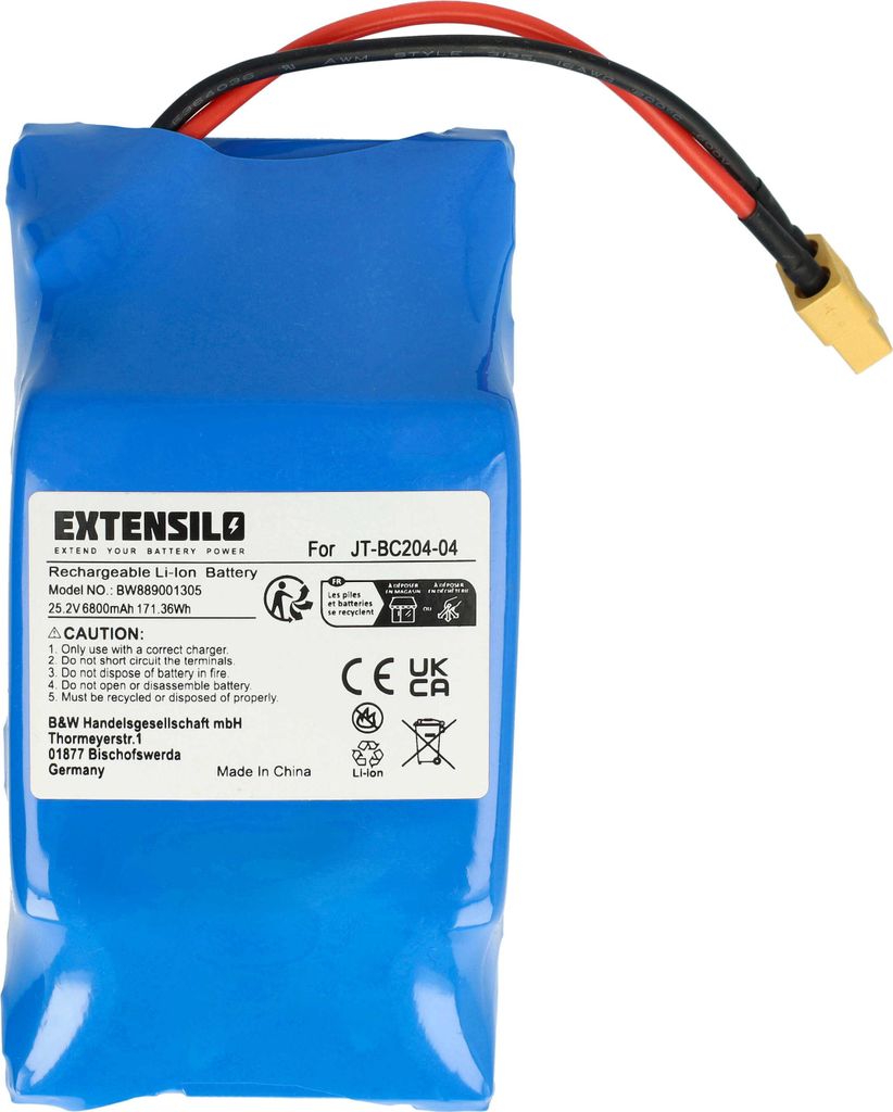 EXTENSILO Akku kompatibel mit Jetech JT-BC204, Hoverboard Produktbild 