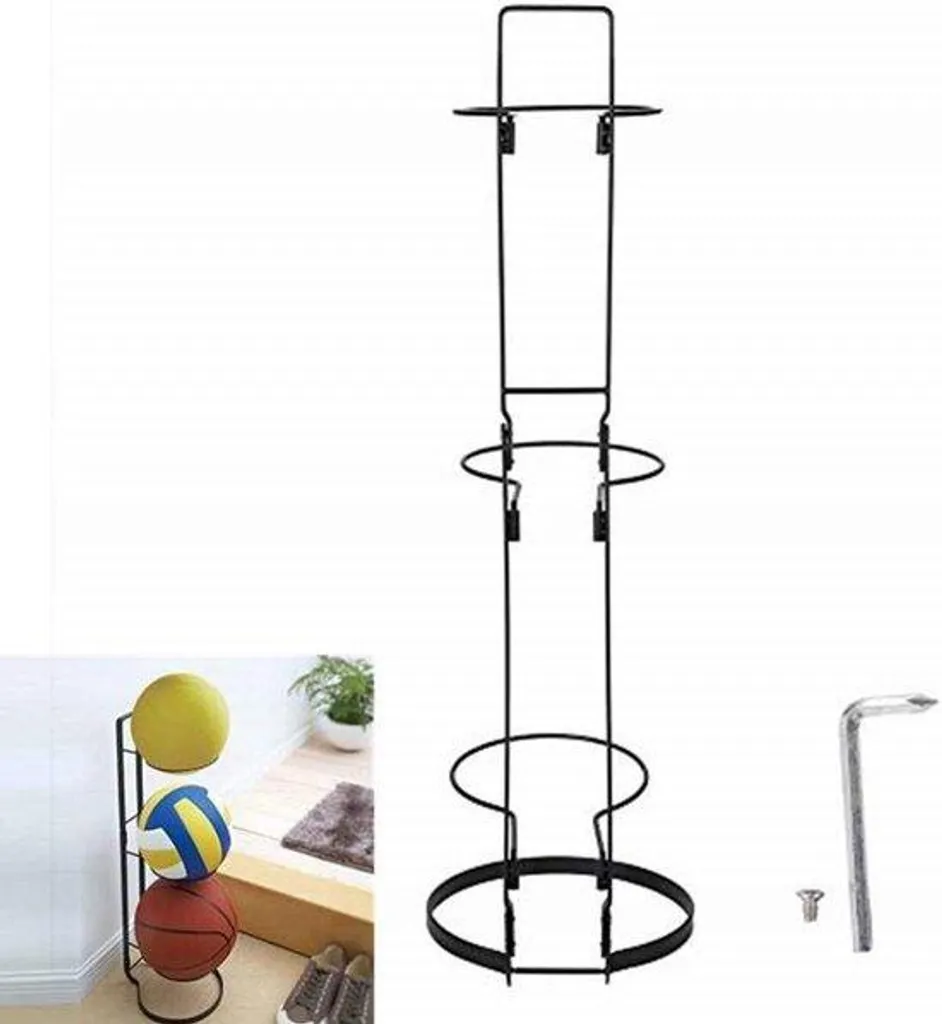 Support de rangement pour ballons en métal compact pack de 2 unités noir
