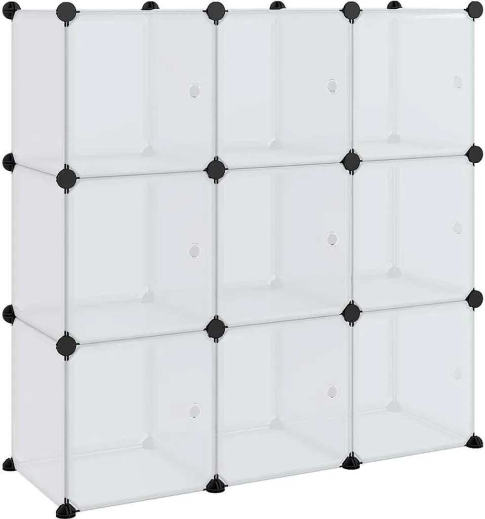 Organisateur 9 cubes en plastique PP avec portes protectrices étanches