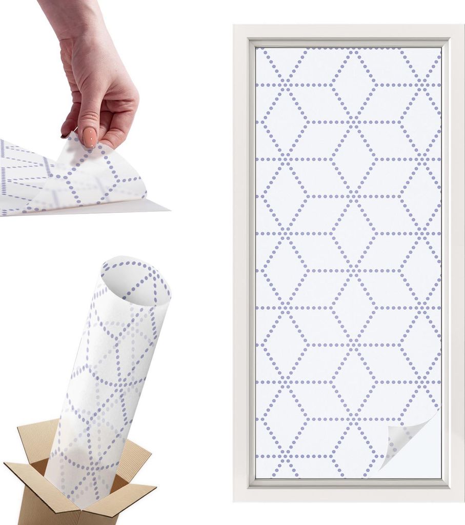 Buntglasfolie für Fenster – 116x50 cm – Stained-Glass-Fensterfolie, dekorativ & blickdicht – Selbstklebende Glasdekorfolie im Buntglas-Desig...