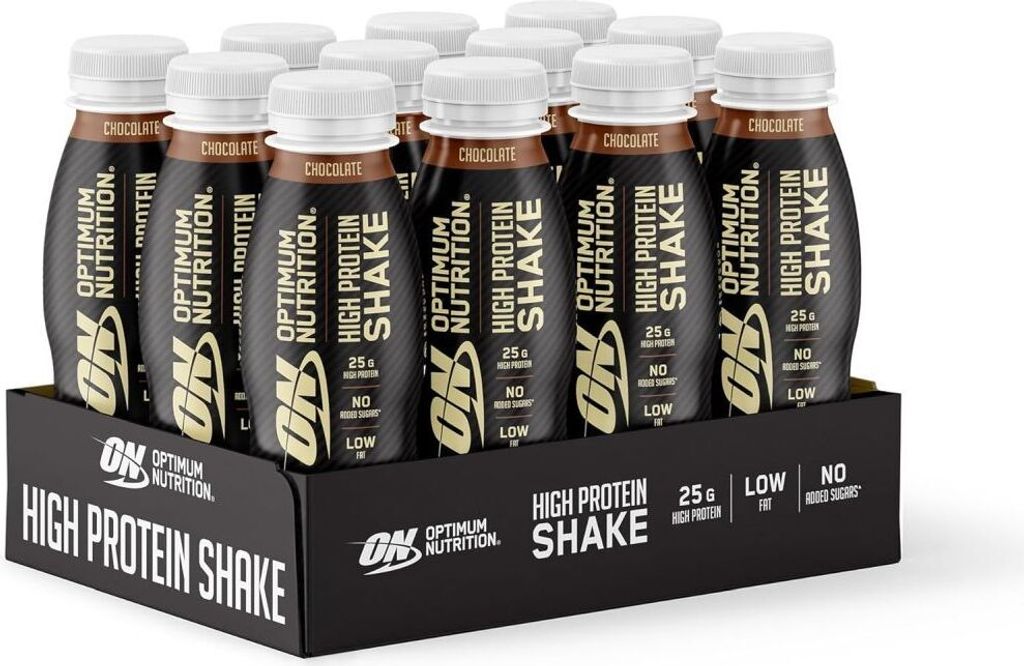 Optimum Nutrition High Protein Shake – 12 Flaschen a 330 ml Chocolate