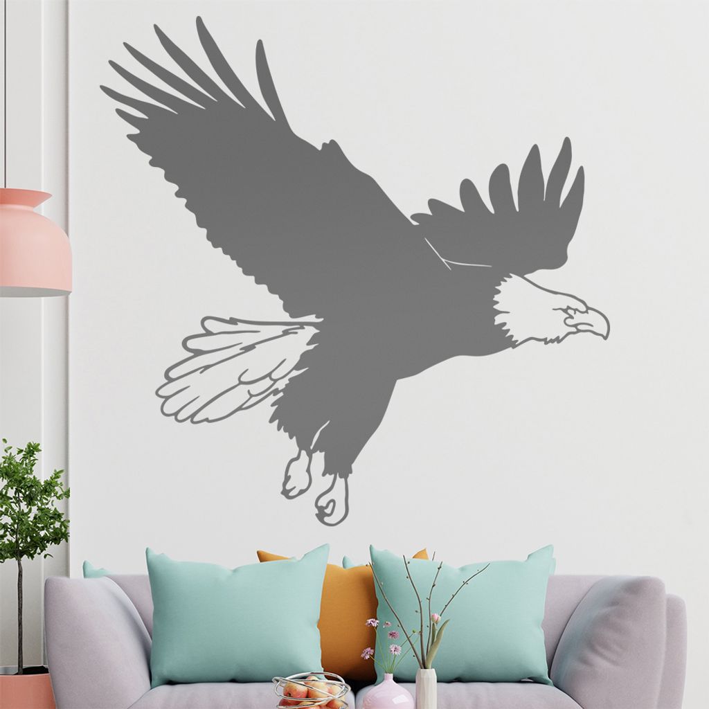 KIWISTAR Adler - Flug Aussicht Beobachter Auge Wandtattoo in 6 Größen - Wandaufkleber Wall Sticker - Dekoration, Küche, Wohnzimmer, Schlafzimmer...