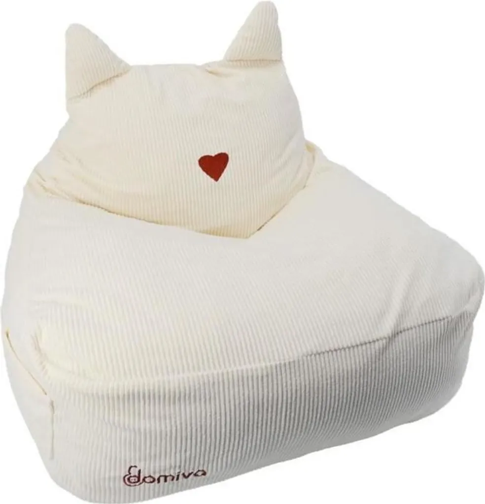 Pouf, DOMIVA Honey Moon, velluto a coste, morbido, orecchie di gatto