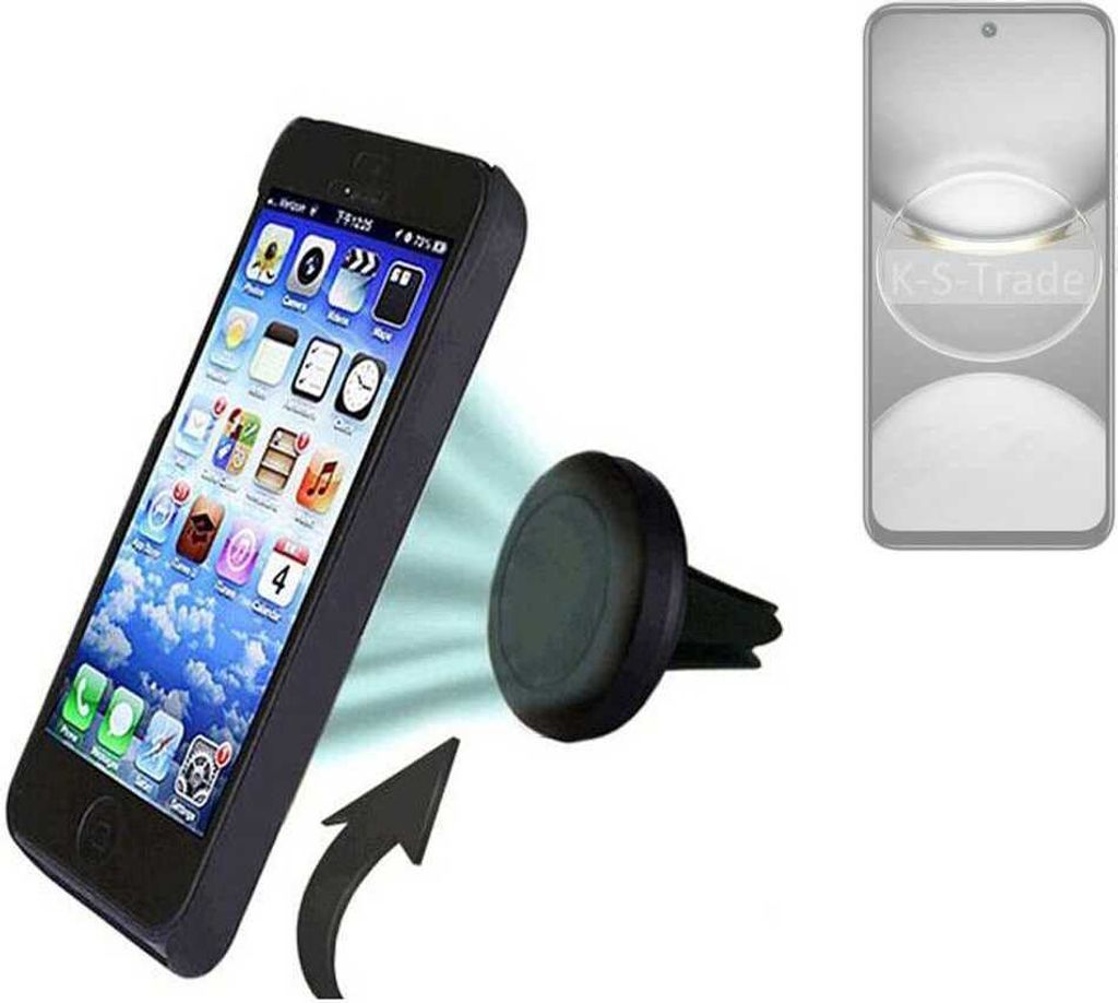 K-S-Trade kompatibel mit Tecno Spark 30 Auto Handy Halterung KFZ Halter Lüftungsgitterhalterung Air Vent mount Smartphone Halter