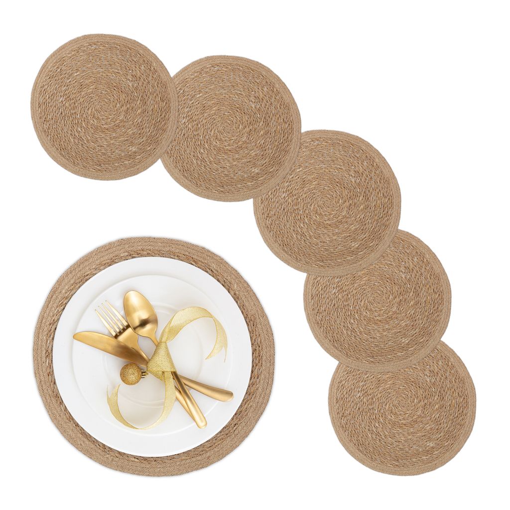 relaxdays Tischset 6-teilig Wasserhyazinthe