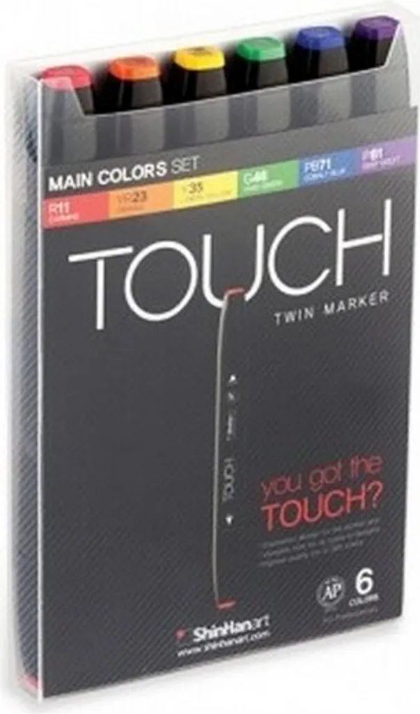 Set 6 Marcatori TOUCH Alcohol-Based - Punta Fine/Scalpello per Illustrazione