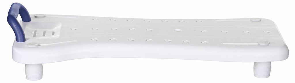 Ławka wannowa z uchwytem biało-niebieska 75,5 cm regulowana Obrázok produktu 