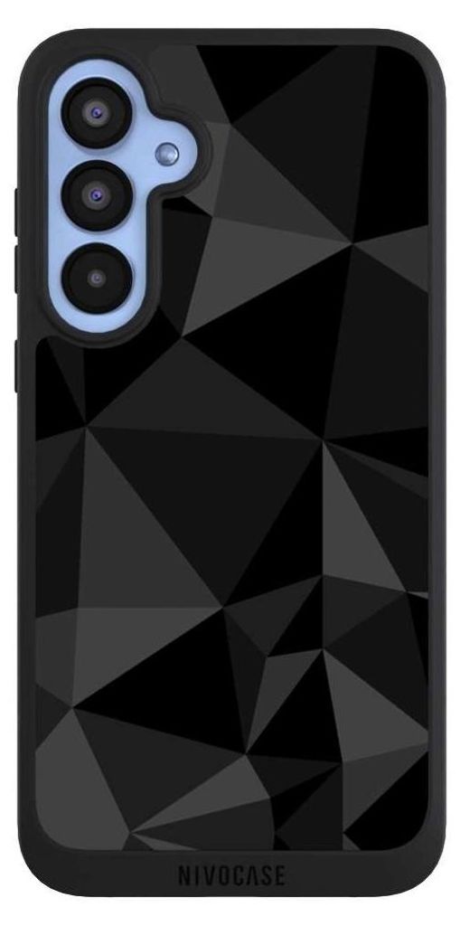 NIVOCASE Handyhülle für Samsung Galaxy A55 5G Hülle NIVOpure Case Schwarz Abstrakt Geometric Muster
