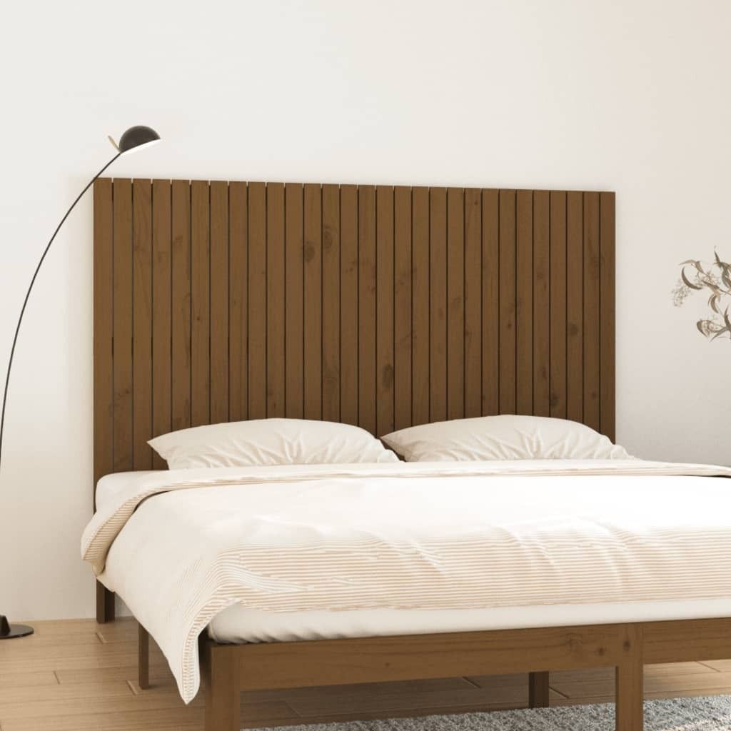 "2026 Promotion" Wand-Kopfteil Honigbraun 185x3x110 cm Massivholz Kiefer - Bettkopfteil CC29119