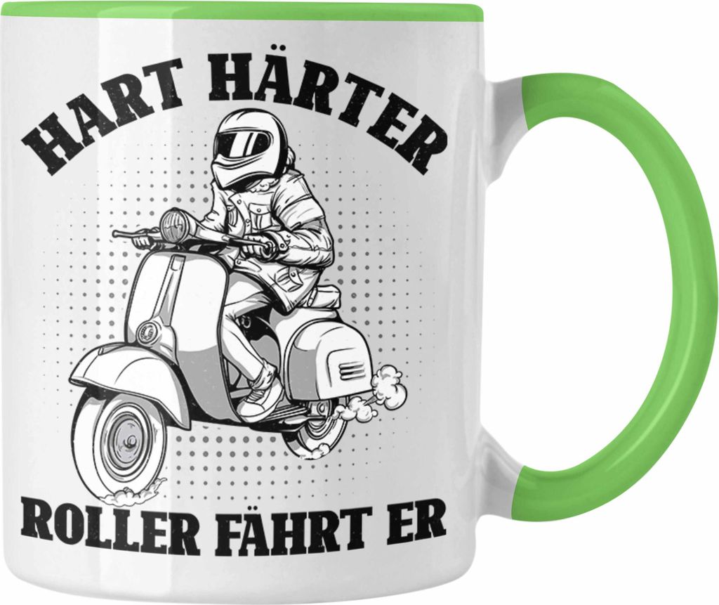 Trendation - Roller Führerschein Bestanden Geschenk Tasse Hart Härter Roller Fährt Er Geschenkidee (Grün)