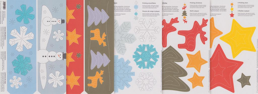 Familienmomente Prickelvorlagen Set Winterzeit A5 Motive 3.2 bis 10.8 cm