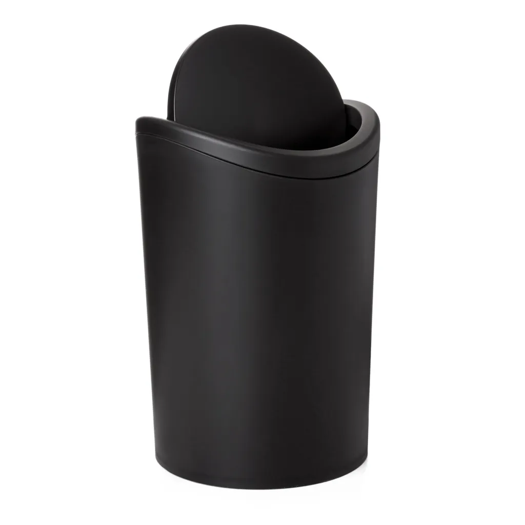 WEECRON Cestino Rifiuti Bagno A Forma Di Diamante: 2 Pezzi In Plastica Nera, 2,6 Galloni (10 Litri), 23x23x29,5 Cm, Resistente - 4