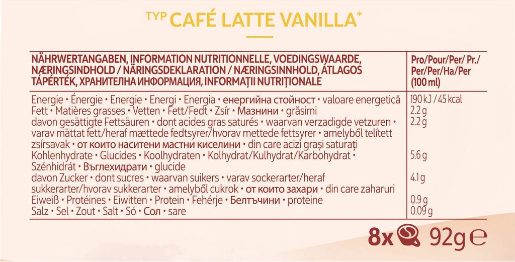 SENSEO Pads Typ Café Latte Vanilla Senseopads 40 Getränke Produktbild 8