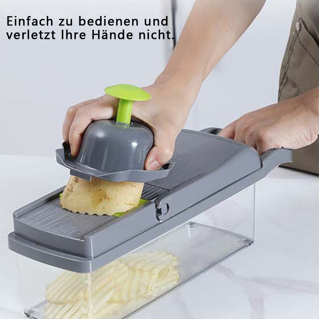 Gemüseschneider, 15-teiliges Set, Zerkleinerer, Raspel, Produktbild 5