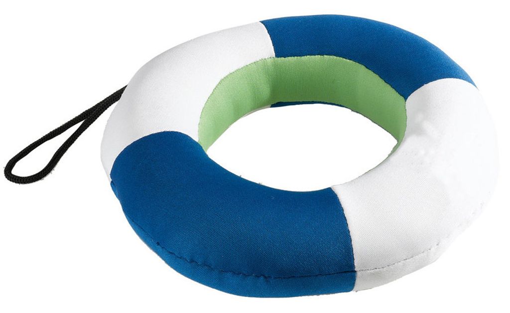 Hunde Wasserspielzeug Rettungsring 20 cm Neopren blau/grün