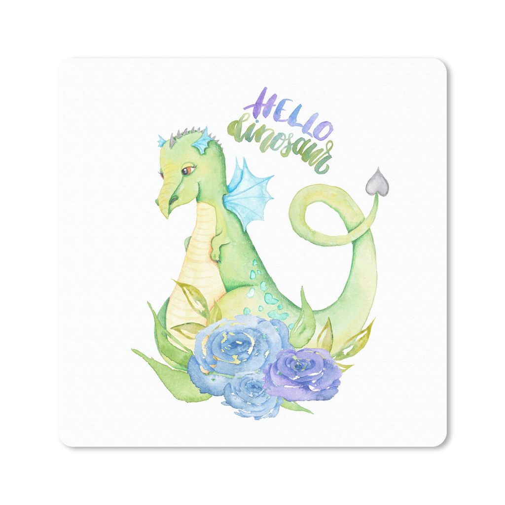 MuchoWow Mauspad Mousepad Dinosaurier - Kinderzimmer - Flügel - Jungen - Mädchen - Kinder 20x20 cm - Mousepads - Maus Mat - Pad - Mausunterlage...