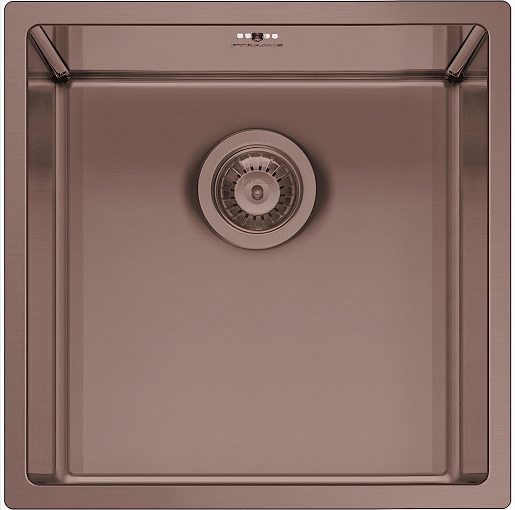PYRAMIS Spüle ASTRIS COLORA 40x40 1B in COPPER für flächenbündige Montage / PVD-Beschichtung / Spülbecken
