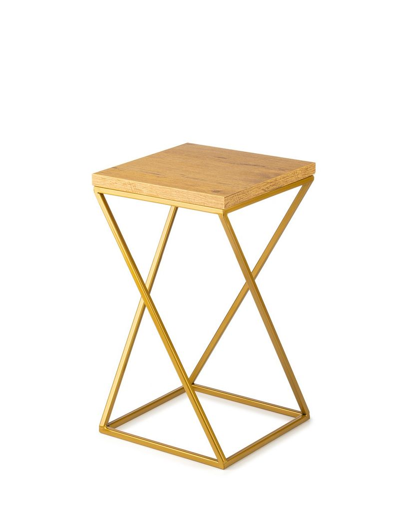 HowHomely Modern Pflanzenständer, Blumenhocker aus Metall Gold 40 cm Höhe - Blumenständer für das Haus