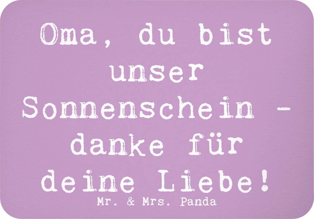 Mr. & Mrs. Panda magnet Spruch Oma Sonnenschein - Lavendeltraum - Geschenk, haftmagnet, Liebe, Pinnwandmagnet, liebevoll, Danke, Lichtblick, Bedank...