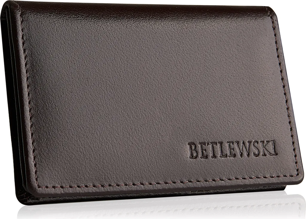 Portefeuille homme cuir noir Betlewski BESABF15 format italien classique