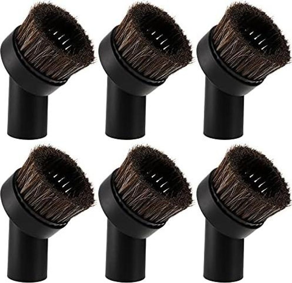 WUWEOT 6 Pack 1.25" (32mm) Staubsaugerbürste Runde Staubbürste, 25mm Rosshaar Staubsaugeraufsatz Ersatz, Schwarze Bürste für die meisten Marken...
