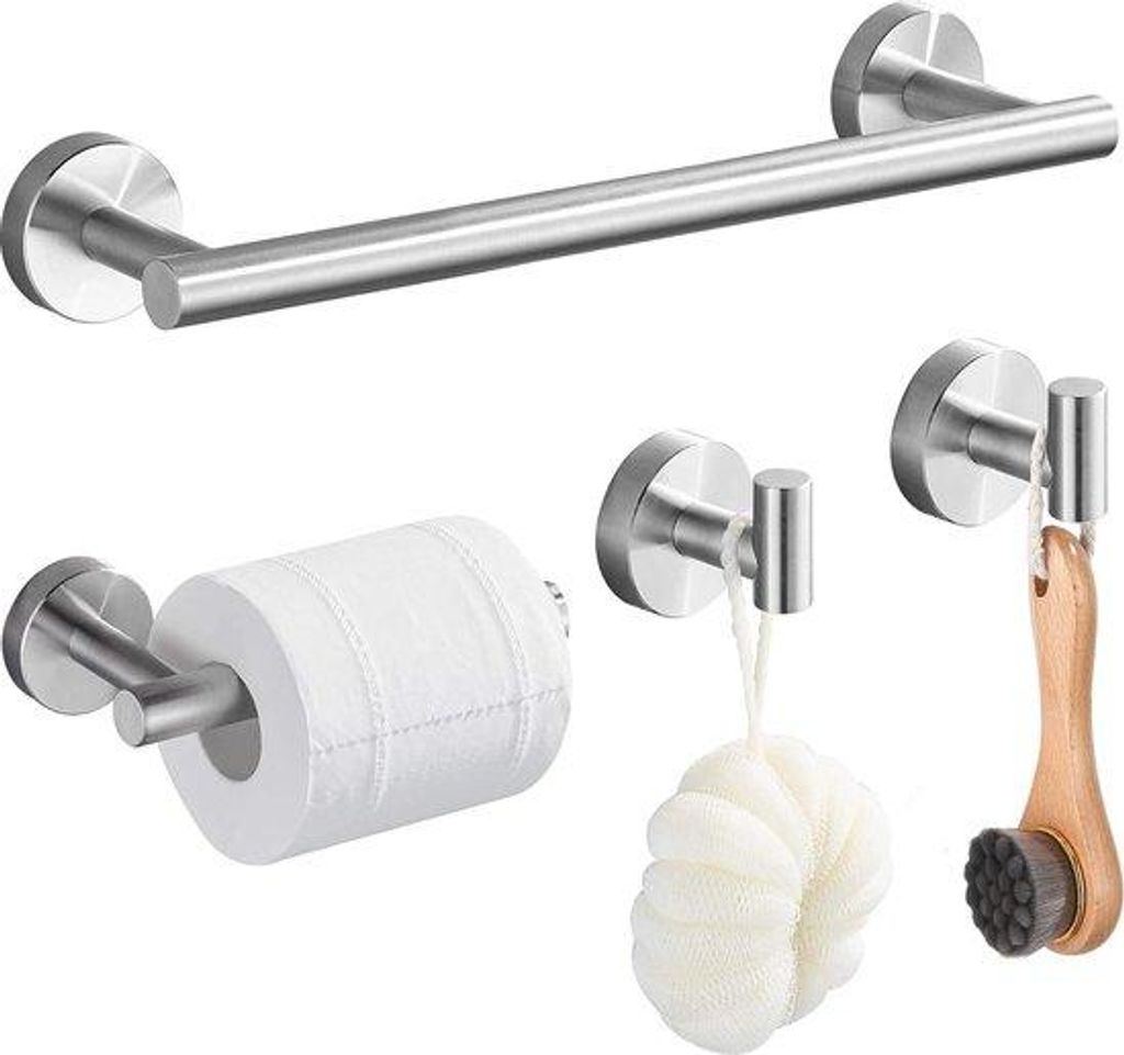 Stehender Handtuchhalter RVS 3in1 silber gebürstet