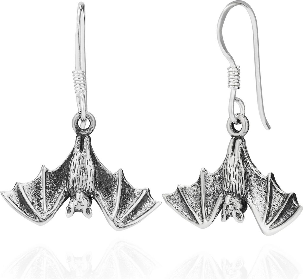 Paar Ohrhänger Fledermaus 925 Silber 15x20mm Vampir Produktbild 