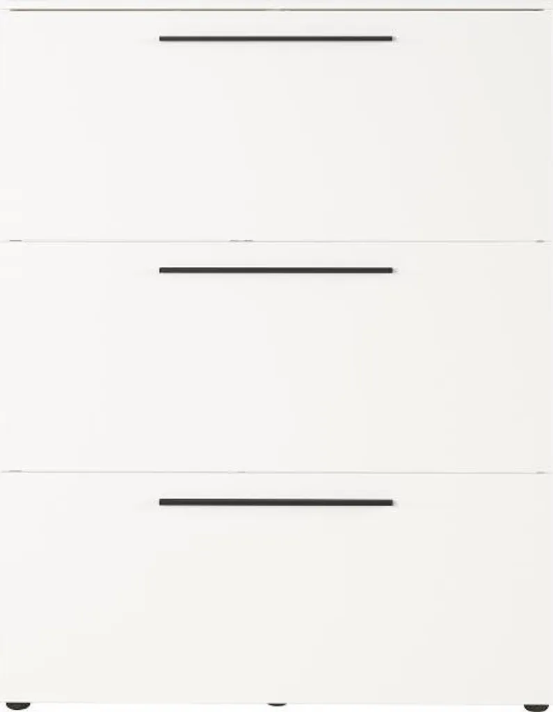 Armoire à chaussures Jonas 100cm blanc avec 3 portes battantes