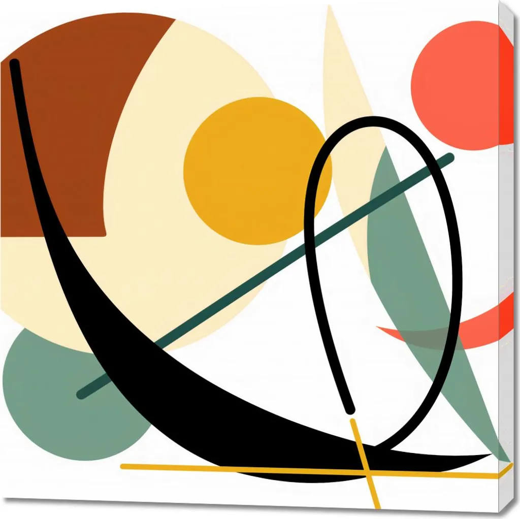 Tableau Carré 90x90 cm Mouvement Artistique aux Couleurs Vibrantes