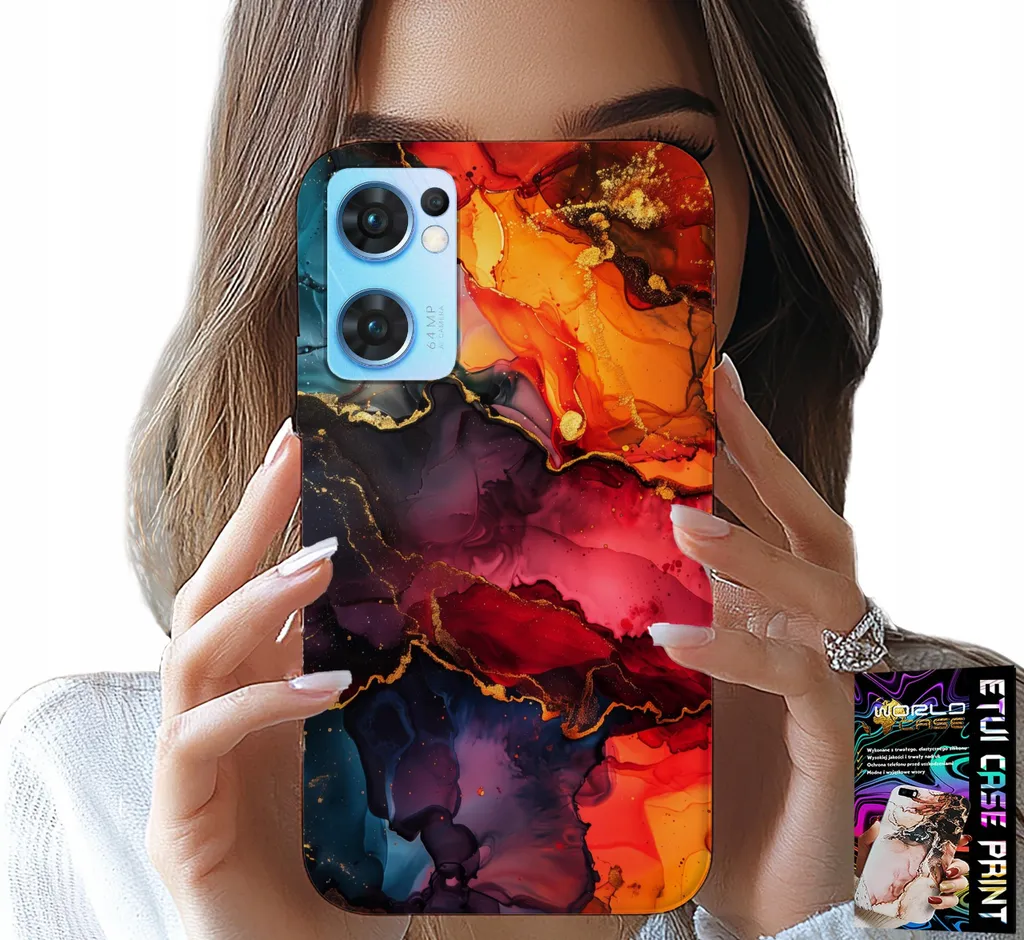 Accessorio Oppo Reno7 5G: Custodia Pietra Chic + Vetro Salva-Schermo