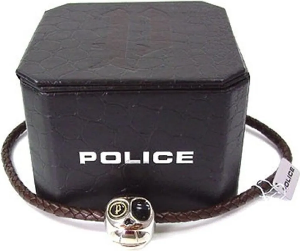 Bracelet acier et cuir POLICE PJ20716PLC02 avec fermoir magnétique inox