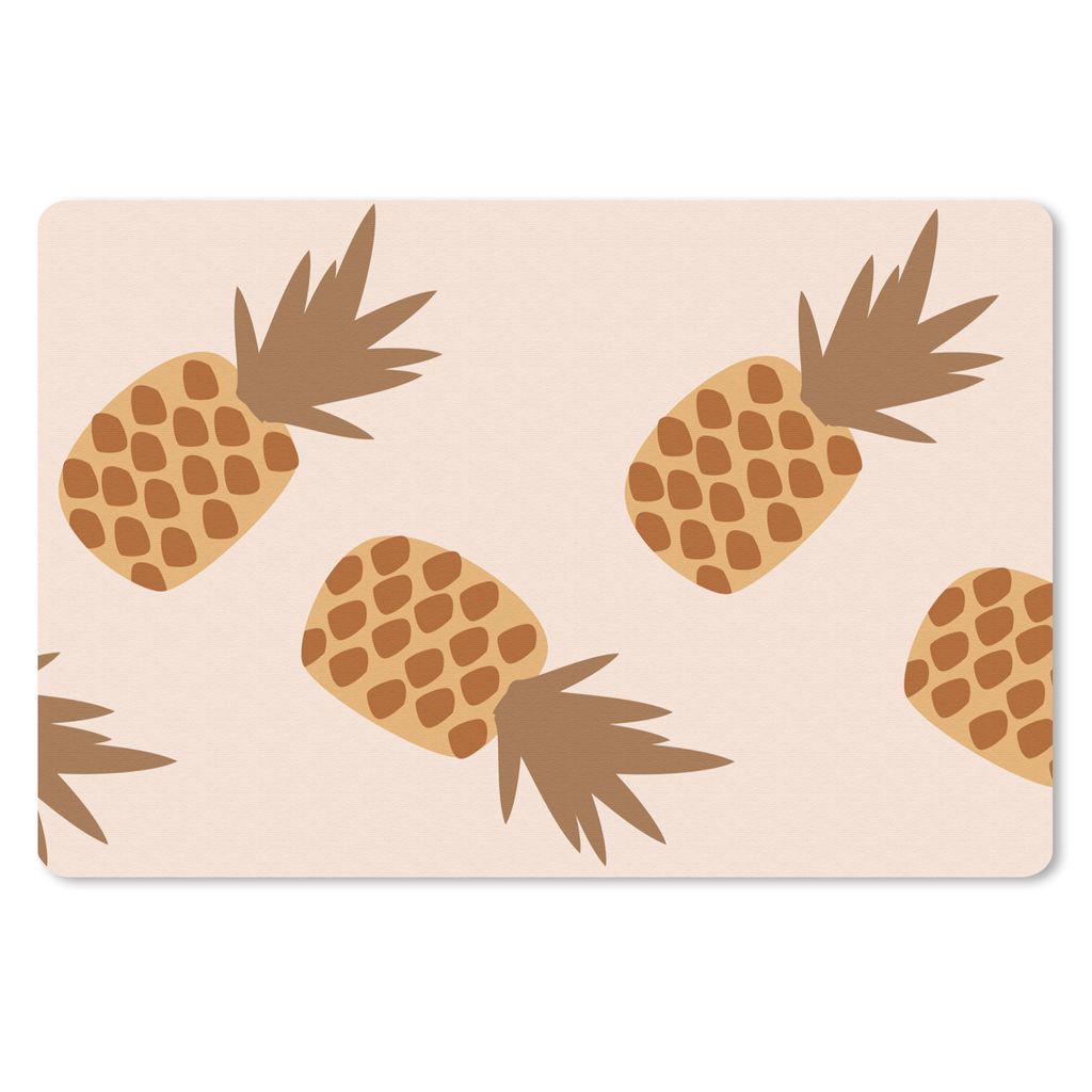 MuchoWow Schreibtischunterlage Sommer - Ananas - Pastell 60x40 cm - XXL Mauspad - Großes Mauspad