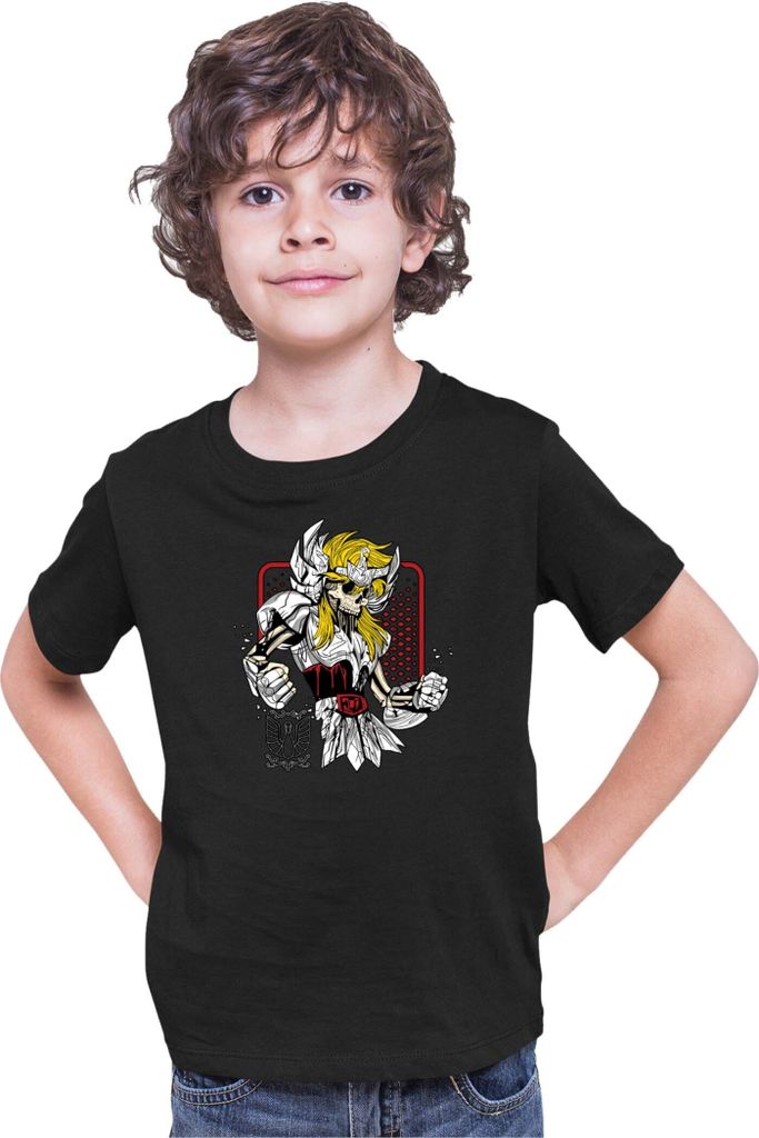 Kinder T-Shirt Japan Anime Manga Saint Anime Seiya Zombie Knight 02 Seiya Zombie, 3-4 Jahr - 104 / Schwarz