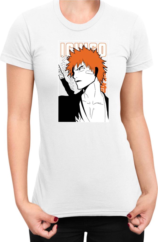 Damen T-Shirt Manga Japan Anime Comics Animation Bleach 006, Lady XL / Weiß
