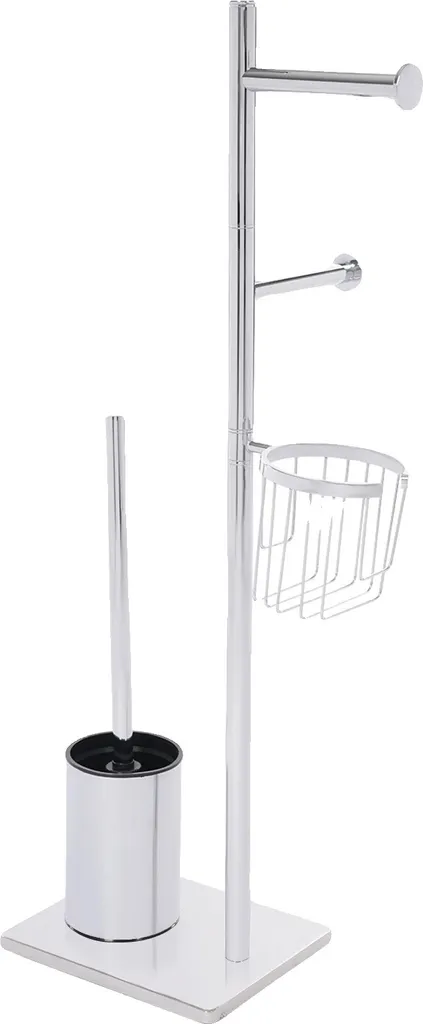 Porte-rouleau de WC mural chromé argenté au design minimaliste moderne