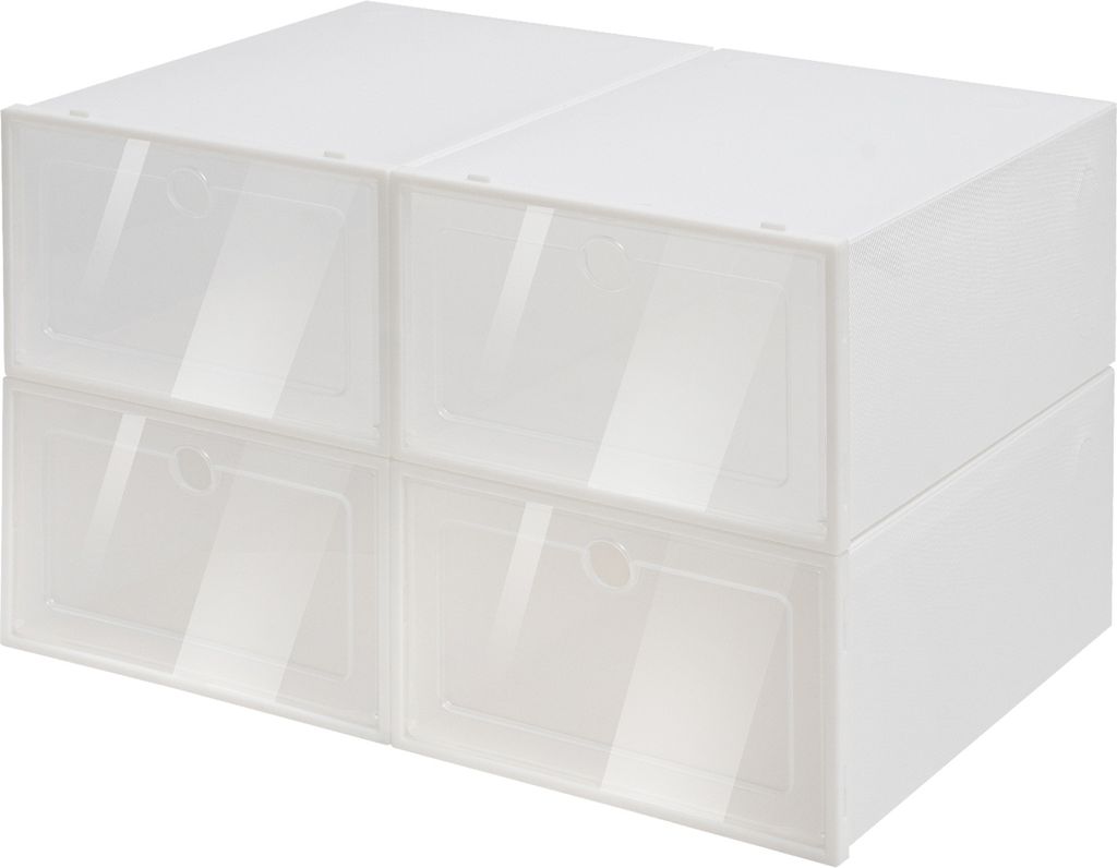 24pcs Schuhboxen Transparent Schuhkarton Kunststoff Schuhaufbewahrung Aufbewahrungsbox Stapelbox Schuhkaste
