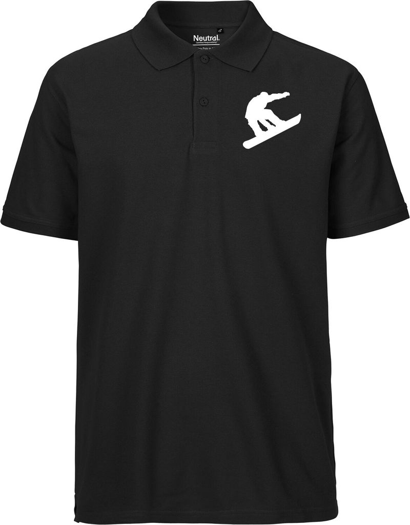 Huuraa Herrenshirt Snowboarden Silhouette Geschenk Größe XXL Black Bio Baumwolle Fairtrade Snowboarden Präsent