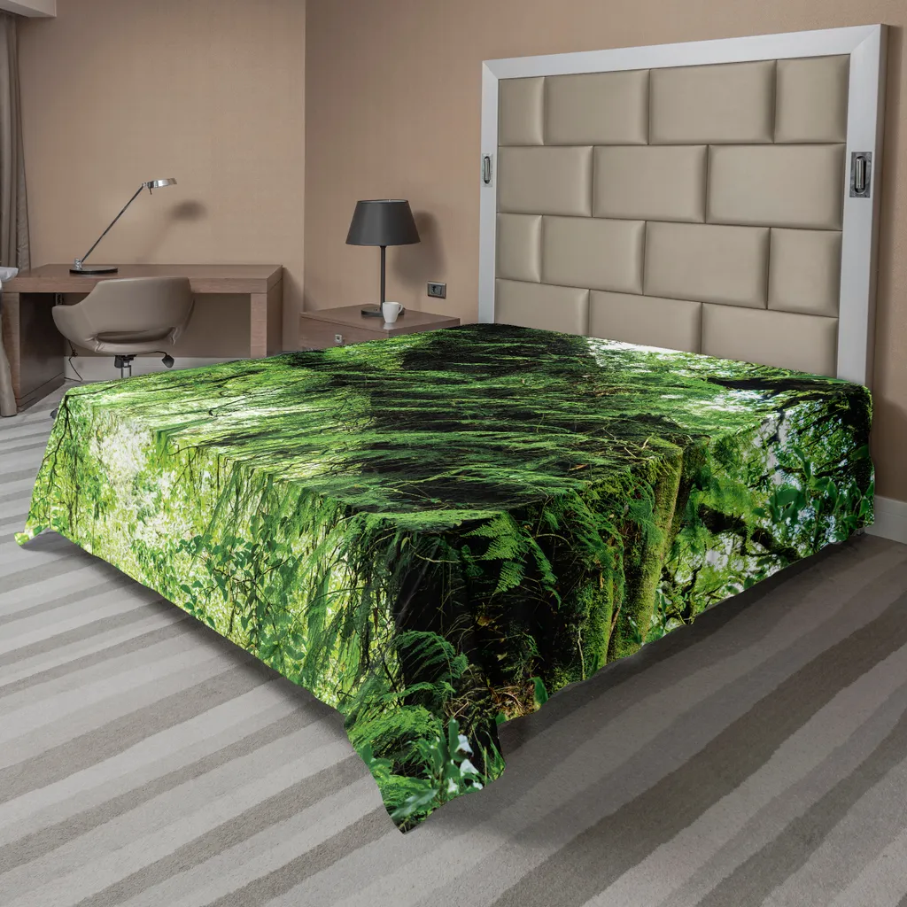 Lenzuolo ABAKUHAUS Foresta Pluviale 260x228 cm | Biancheria da Letto Tropicale