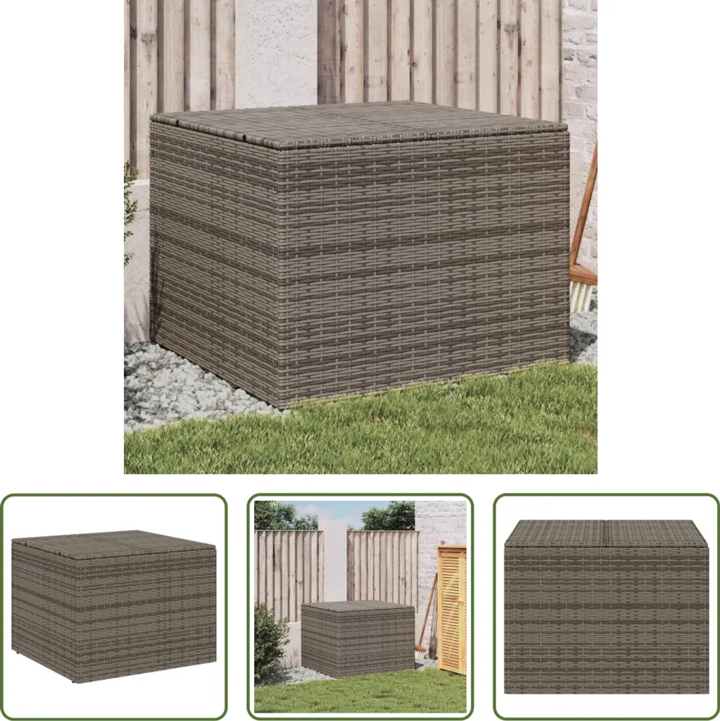 Cassapanca Multiuso 291L Poly Rattan Grigio | Organizer Esterno