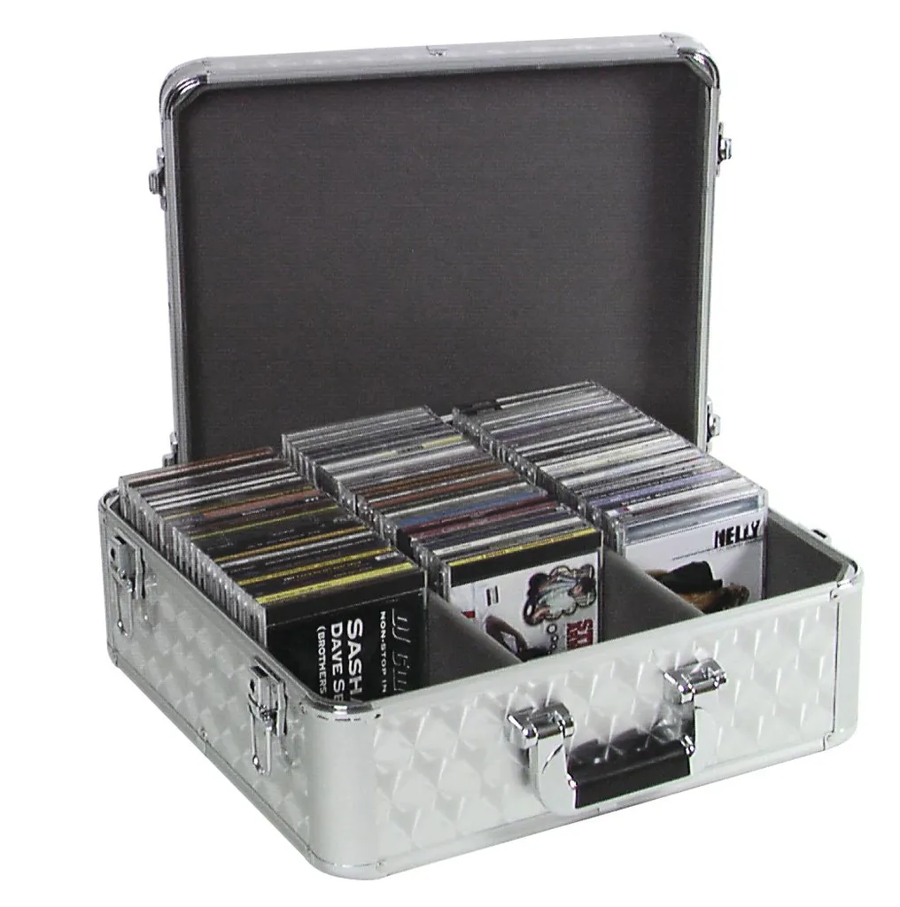 Custodia CD Roadinger 100 Dischi Alluminio Lucido 30122053 Professionale