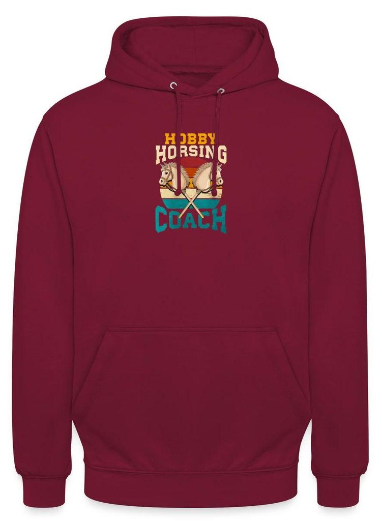 Spreadshirt Hobby Horsing Coach | Steckenpferd Trainer Unisex Hoodie, XXL, Bordeaux
