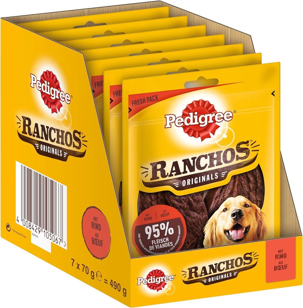 PEDIGREE® RANCHOS™ Originals mit Rind 7 x 70g Produktbild 
