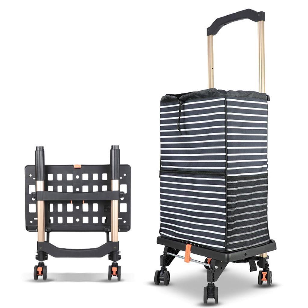 2in1 Einkaufstrolley & Sackkarre – faltbar, 360° Rollen, Alu-Gestell