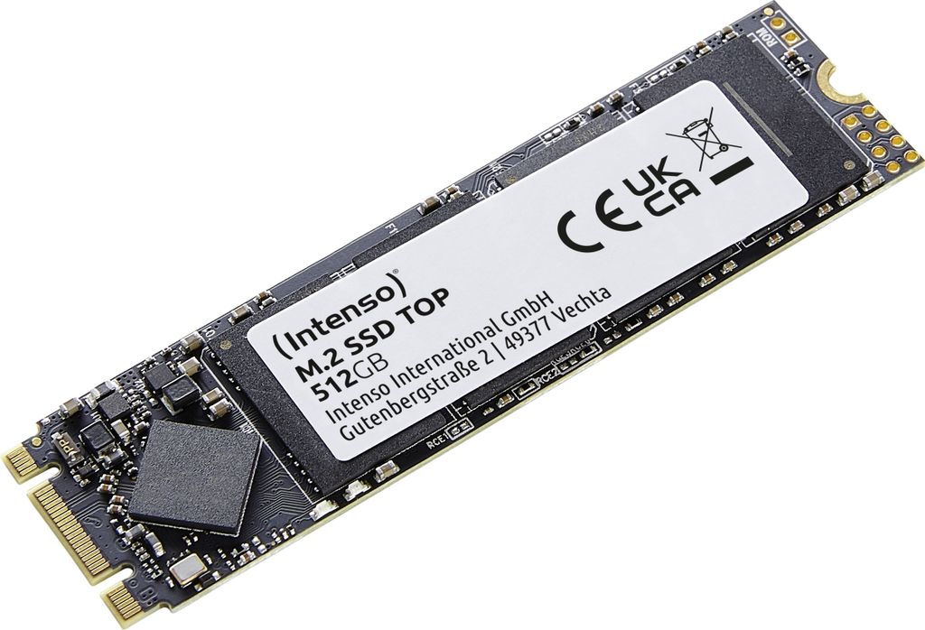 Intenso M.2 SSD SATA III, top prestaties, 512 GB Productafbeelding 